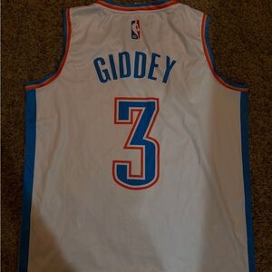 Josh giddey thunder White and Blue Basketball Jersey
